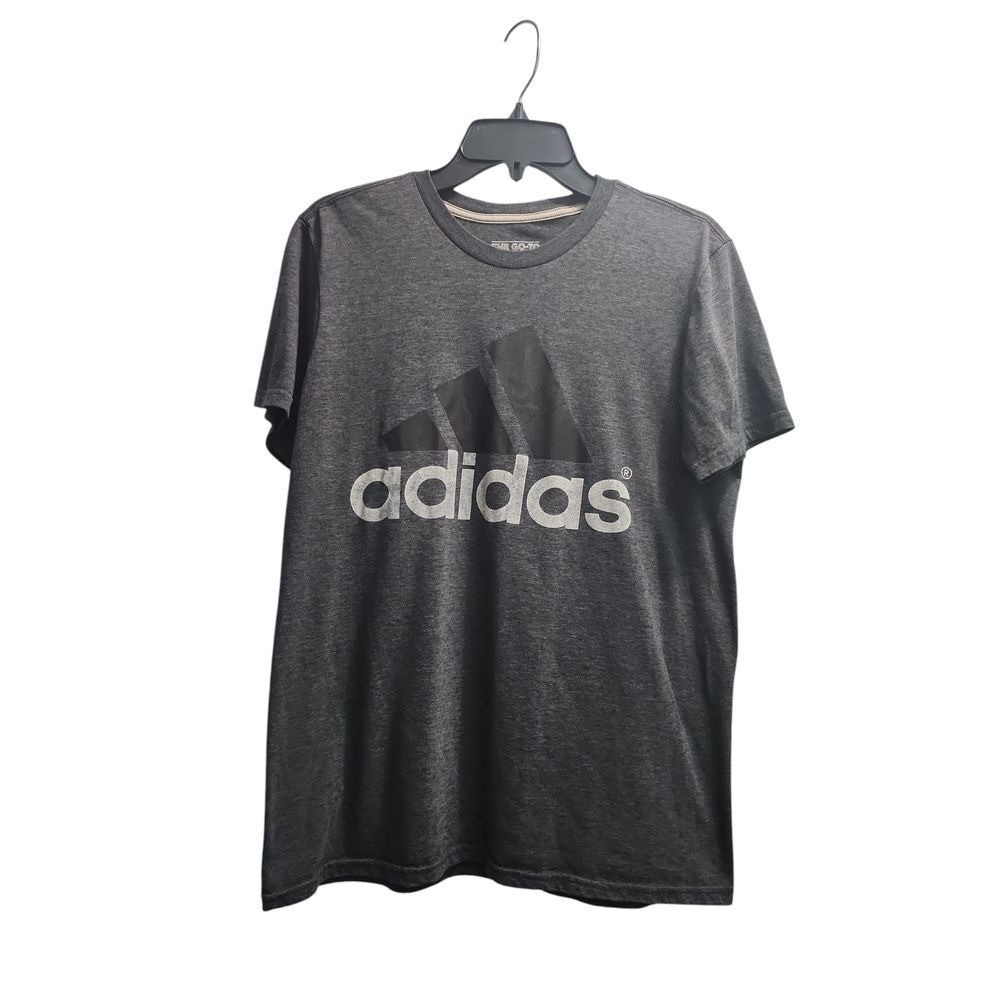 Adidas Men's Classic Logo‎ Athletic T-Shirt Performance Climalite Crew Neck Gray